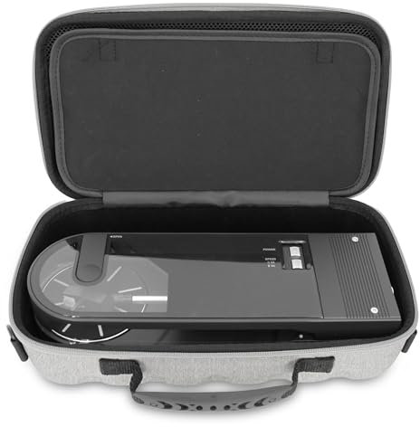 CASEMATIX Audio-Technica AT-SB727 Étui de Transport pour Tourne-Disque Vinyle Portable Sound Burger avec Housse de Transport Uniquement avec poignée et bandoulière Gris, Gris, M, Sac à bandoulière