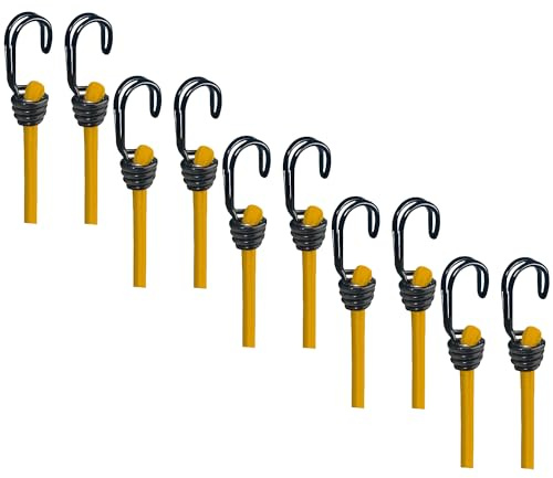 BASI | 10er Set Gummispannseil mit Haken | 100 cm Ø 8 mm | Spanngummis Gepäckspanner mit Doppelhaken | Ladungssicherung Transportsicherung - Spanngurt Set | 10 Stück