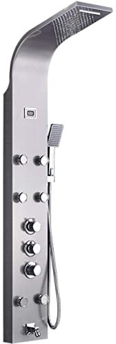 Thermostatic Shower Set Fall Waterfall Shower Panel/Column Massage Jets Mixer Hand Shower Faucet Tower Shower Tray Spout