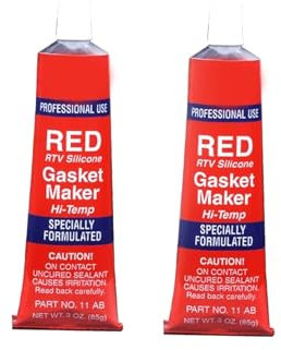 PEBBLE HUG Red RTV Silicone Instant Gasket Maker Adhesive Sealant 85g Tube, Decreased Power, Acceleration, and Fuel Efficiency (Pack of 2)