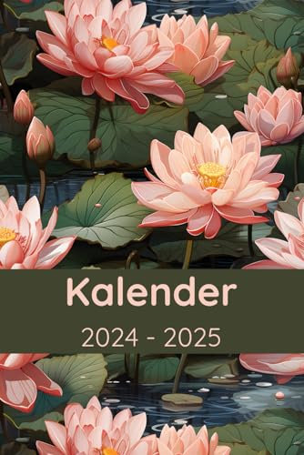 Kalender 2024-2025: Geschenk für Blumenliebhaber Lotosblume, Zen, Gartenarbeit, Gartenbau, Terminplaner, Wochenplaner und Monatsplaner