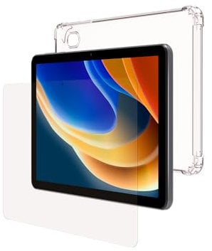 SPC Gravity 4 Protection Pack – Funda Silicona Transparente + Cristal Templado para SPC Gravity 4 (10,35”) con Esquinas reforzadas, extrarresistente y Ligera