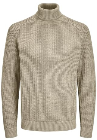 JACK&JONES Herren JORCODY Knit ROLL Neck Strickpullover, Humus, Small