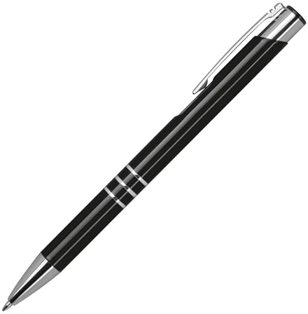 100 Kugelschreiber aus Metall / vollfarbig lackiert / Farbe: schwarz (matt)