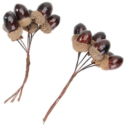 SEWOART 2 Stück Bündel Beeren-Pinien-Nuss-Bündel weihnachtsdeko Kiefern-Eichel-Foto-Requisiten künstliches para Ornament Christbaumschmuck Party Tannenzapfen Dekor Füllung