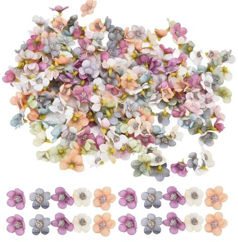 UEPOA 120 Stück Blumen zum Basteln, Multicolor Streudeko Blumen Kunstblumen Klein Gänseblümchen Blumendeko Seidenblumen Stoffblumen Mini Blüten Blütenköpfe für Hochzeit Home Basteln Deko