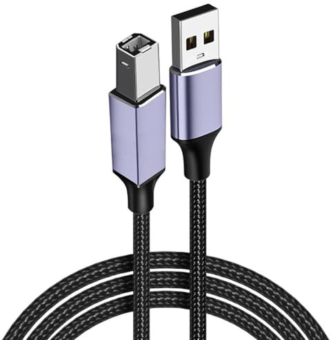 WELLDOER USB 2.0 To USB B Printer Cable Works With Printers Scanners And MIDI Keyboards USB Cable For Digital Piano