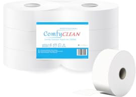 Jumbo Toilettenpapier 2-lagig 6000 Blätter, Klopapier - 6 Rollen Großpackung, WC-Papier für Spender, Weiß