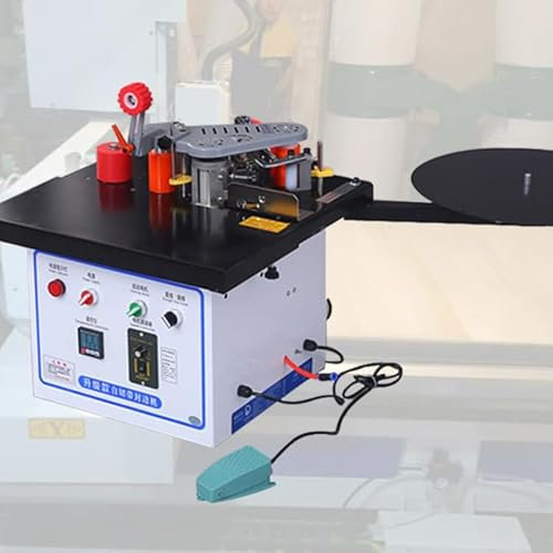 KJHYYPP Table Edge Banding Machine, Portable Edge Banding Machine for Woodworking, Double-sided Glue Coating, Suitable for Straight Curved Edges