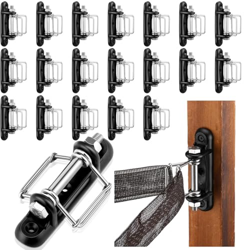 Frienda Lot de 20 connecteurs de clôture électrique Polytape pour clôture électrique Isolateur d'angle ou d'extrémité avec boucles en bois Connecteur de ruban adhésif avec vis pour ruban adhésif