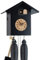 Eble Kuckucksuhr Original Schwarzwälder Kuckuckuhr Echtholz mechanisches 8-Tage Laufwerk NEU VDs Zertifikat Romba -Kuckucksuhr Modern schwarz 8-Tage Laufwerk 20cm- SK34-2