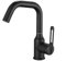 Rubinetto da cucina monocomando a canna bassa, disponibile in nero o acciaio satinato (Nero)