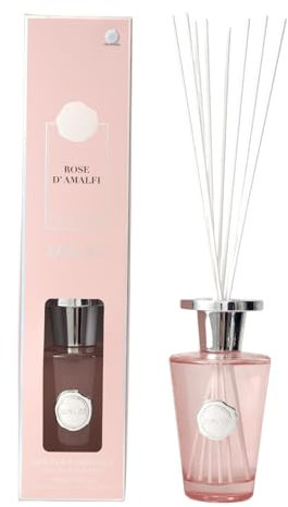 Sences 1000ml Reed Diffuser Rose D'Amalfi with 55cm Reeds, Perfume Bottle Design, Long-Lasting Scent, Gift Boxed