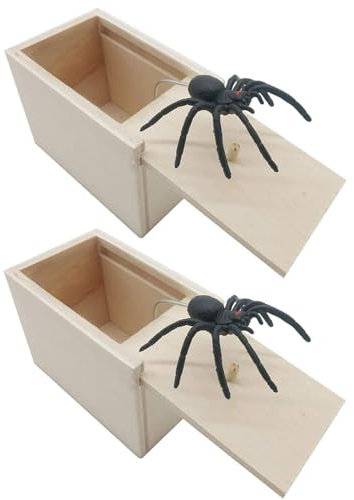 leryveo 2 Stück Spider Prank Box | Spinnenbox Scherzartikel | Knifflige Spinne In Der Box Spielzeug für Kinder und Erwachsene | Spider Box Prank Prop für Halloween Geburtstags Weihnachts Party