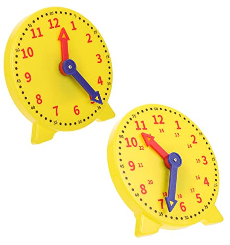 JOINPAYA 2st Uhrenmodell Lehruhr Lernzeituhr Gang Uhr Unterrichten Von Uhrenspielzeug Unterrichtsuhrmodell Studentenuhr Interaktive Uhr Unterrichtszeit Uhr Modell Einer Schüleruhr Plastik