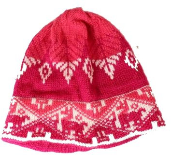 Authentische peruanische Mütze aus natürlicher Alpakawolle und Schaf, handgestrickt, hergestellt in Peru, handgefertigt, Größe 58 cm, ca. Chullo, Winter, warm, für Damen und Herren, Uni, Ref.P8,