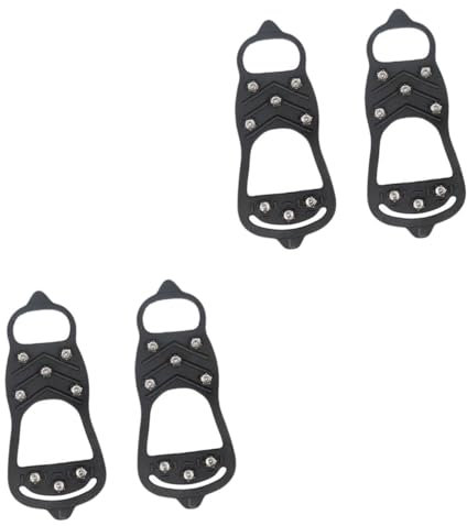 COLLBATH 2 Paare rutschfeste Überschuhe Schleudern Traktion Schutz Klettern schuhkrallen schuhspikes schuhe spikes Outdoor-Schneestollen Schneestollen Spikes Aluminiumlegierung Black