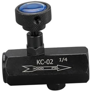 1 paquete de válvula de control de flujo hidráulico, válvula de retención de válvula de acelerador KC-02 de 1/4 pulgadas