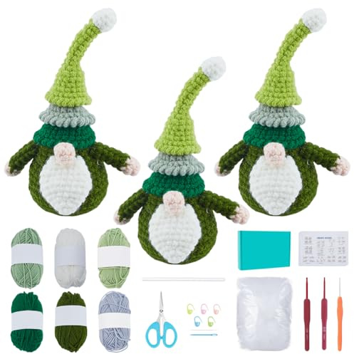 ORIGACH 3 Set Häkelset Zum Selbermachen Für Weihnachtswichtel Häkel Starter Kit Mit Schritt Für Schritt Video Tutorial Und Anleitung Für Weihnachtsparty Dekorationen