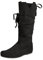 Cowboy - Stivali da donna e da uomo in primavera e inverno, con tacco piatto, suola spessa, lacci, gioco di ruolo medievale, punta rotonda, lacci, gambo alto da donna 36, Nero , 39 EU
