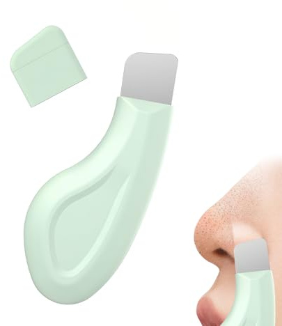 Green Silicone Blackhead Remover and Facial Pore Cleaning Tool | Manual Skin Scraper For Women, Men, T-Zones, Noses And Chins