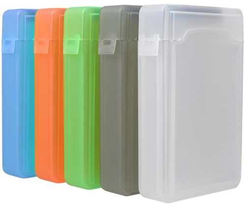 2, 5 Pouces Boîte de Protection Lot de 5 Disque Dur, Abs | Boite A Compartiments Plastique, Boitier Protection Disque Dur Externe, Range Disque Dur pour Maison et Bureau