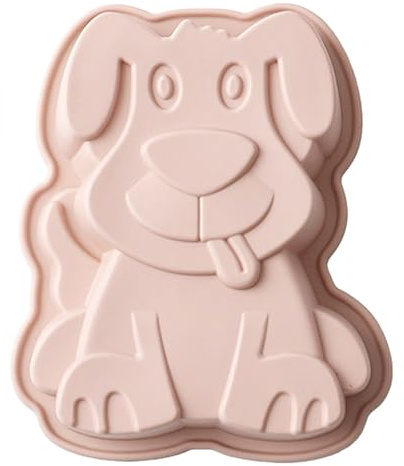 WishesMar Silikonform Form einer Hund Welpen Flexible Backform Antihaft Küche Besondere Silikonbackform Tortenformen Kuchenbackform Silikon Form für Brot, Torte, Cake, Backen, Große Gelee