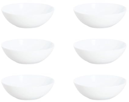Luminarc Apy Schüssel-Set, 6 Stück, Opalglas, 16 cm | Weiß, Opalglas, runde Form, hochglanzpoliert, 16 cm, 6-teilig, stapelbar, mikrowellengeeignet