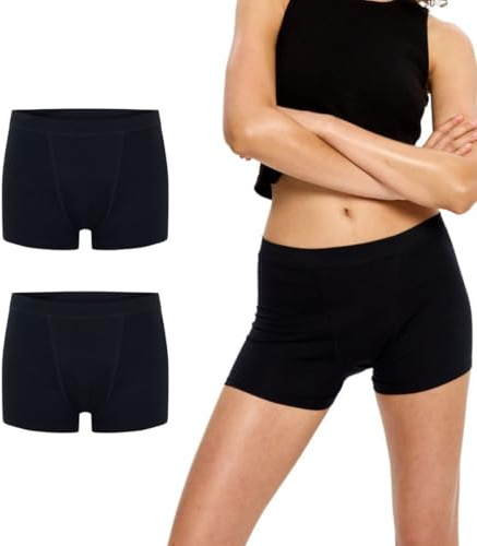 Modibodi Women's Seamless Boyshort Super 50ml Black | Soft Stretch, Menstrual Underwear