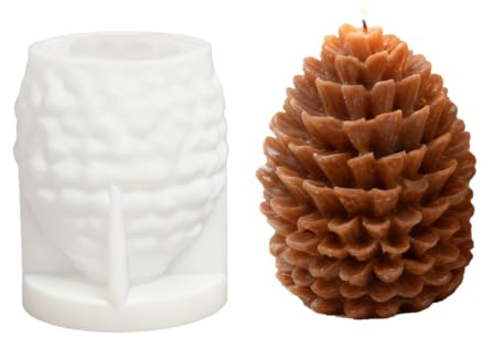 Kerzenform Silikon, 3D Tannenzapfen Silikonformen Gießformen, Kerzen Formen Silikon Weihnachten, für DIY Duftformen und Weihnachtsdeko