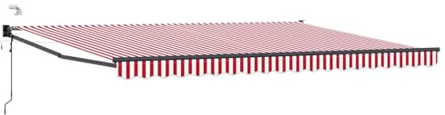 vidaXL Elektrische ausziehbare Markise Rot und Weiß 5 x 3 m