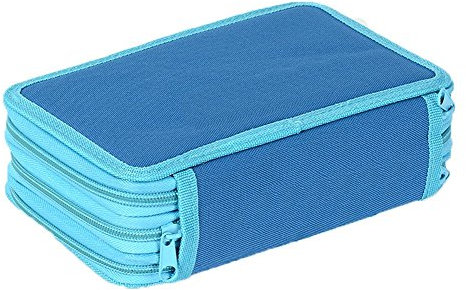 TININNA Vintage Leinwand Federmäppchen Mäppchen Schüleretui Stiftemappe Für Damen und Mädchen Blau EINWEG Verpackung