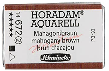 Schmincke – HORADAM® AQUARELL - feinste Künstler-Aquarellfarben, 672 Mahagonibraun, 14 672 043, 1/1 Näpfchen
