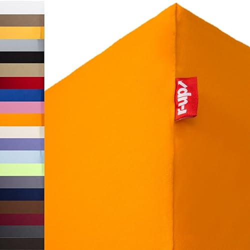 r-up Beste Spannbettlaken 200x220-220x240 bis 35cm Höhe viele Farben 95% Baumwolle / 5% Elastan 230g/m² Oeko-TEX stressfrei auch für Wasserbetten (orange)