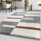 Teppium Moderner Hochflor Teppich Wohnzimmer 200x300 (200 x 290 cm) Terrakotta - Shaggy Flauschiger Teppich, Extra Weich, Pflegeleicht und Kariertes - für Schlafzimmer, Küche und Esszimmer