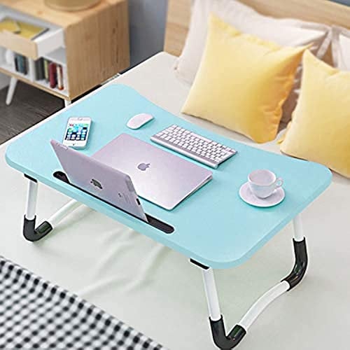 Adjustable Laptop Bed Table Lap Standing Desk for Bed and Sofa Breakfast Bed Tray Laptop Lap Desk Folding Breakfast Serving Coffee Tray Notebook Stand Reading Holder for Couch Floor Kids(60 x 40 cm)