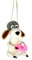 Anhänger Filz Strickender Hund 9cm Weihnachtsschmuck Weihnachtsdeko Weihnachten Dekoration Baumschmuck Stricken Wolle