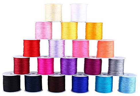 Delaman Nylon Filo Elastico Per Braccialetti Durevole Per Durare, 10 Colori Fili Per Braccialetti 100 M X 0,8 Mm Per Collana Bracciale Gioielli Fai Da Te Diy Gioielli