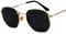 ERIOG Sonnenbrille Square Sonnenbrille Herren Hexagon Sonnenbrille Mannen Damen Metallrahmen Angelbrille Goldgrau Schwarzgrau Silber Grau Brillen