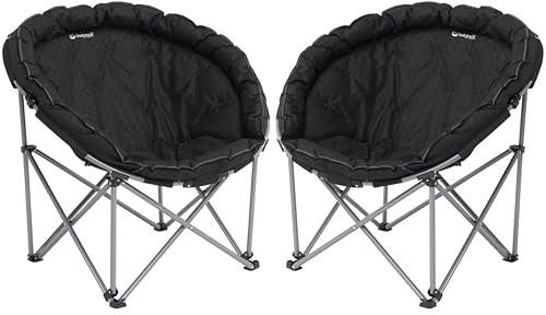 Outwell Casilda Moon Chair – Padded Folding Camping Chair with Steel Frame, Lightweight Outdoor Lounge Chair - Ultra Comfortable Padding - Suitable for Camping, Garden, Beach, Festivals