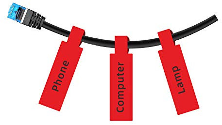 NIIMBOT Kabeletikettenband 12.5mm x 109mm Drucker Aufkleber Papier mit Selbstklebend für D11/D110/D101/H1S Etikettenmacher, 65 Etiketten/Rolle (Rot)