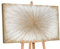 YS-Art Abstrakt Acryl Gemälde auf Leinwand Sonnenstrahlen handgemalt Wandbilder Wohnzimmer modern Wohndekor Design Bild Sonne Gold echte Kunst 120x80 cm