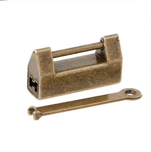 lijun Boîte à Bijoux de Mariage de Cadenas en Laiton Vintage de Serrure de Style Ancien Chinois avec la clé