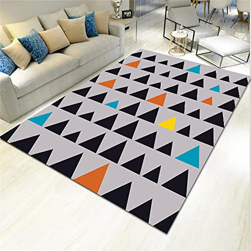 Fußboden Balkon Moderne minimalistische geometrische Couchtisch Schlafzimmer Kriechmatte für Kinder flokati Teppich waschbar Schwarz bunt anpassbar180x250CM