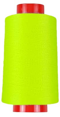 Overlockgarn in 80 Farben, 4000 m Konen, Overlock Nähgarn in Industriequalität (0008 - Neongelb)