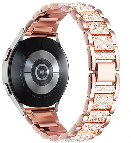 Apbands 20mm Armband kompatibel für Samsung Watch Active 2 40mm 44mm/Galaxy 4/4 Classic/3 41mm/Active/Galaxy 42mm for Amazfit BIP/GTR 42mm/GTS/2/2e/3 Metall-Diamant-Armband
