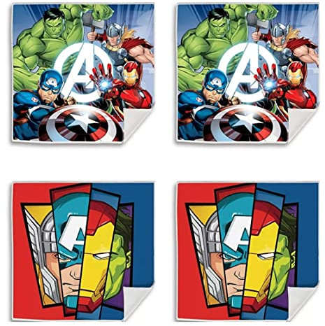 Theonoi Set Kinder Zauberhandtuch - magisches Handtuch - Magic Handtücher ideal als Gastgeschenk Kindergeburtstag (4 x Avengers)