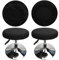 HuaLiSiJi Hockerbezug Rund Luxuriöser Stoff, Durchmesser 30-40cm, Rund Dehnbar Knitterfrei Waschbar Staubdicht Hocker Bezug (2 PCS Schwarz)