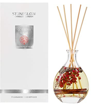 Stoneglow Nature's Gift Collection - Goji Berry & Rose 180ml Scented Reed Diffuser - Pink
