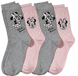 ONOMATO! Minnie Mouse Damen Strümpfe Socken 4er Pack